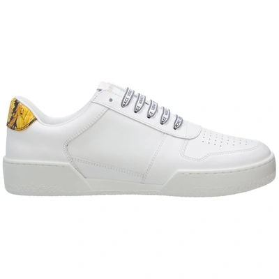 Shop Versace Men's Shoes Leather Trainers Sneakers Ilus In White