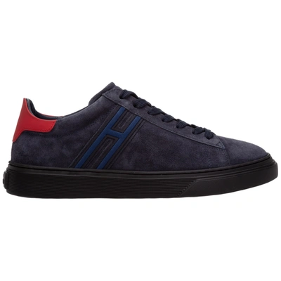 Shop Hogan Men's Shoes Suede Trainers Sneakers H365 In Blue