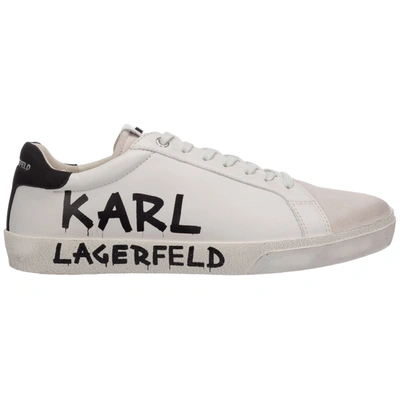 Shop Karl Lagerfeld Men's Shoes Leather Trainers Sneakers Skool In White