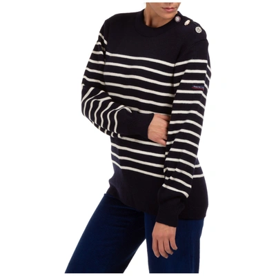 Shop Marc Jacobs Women's Jumper Sweater Crew Neck Round In Blue