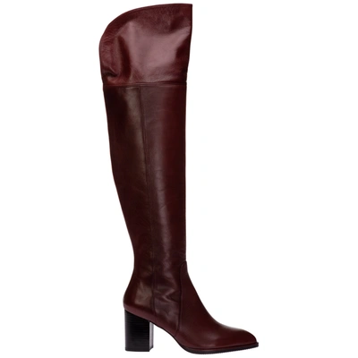 Shop Stuart Weitzman Women's Leather Heel Boots Raylene In Brown