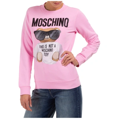 Shop Moschino Women's Sweatshirt Micro Teddy Bear In Pink