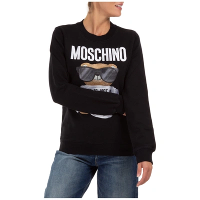 Shop Moschino Women's Sweatshirt Micro Teddy Bear In Black