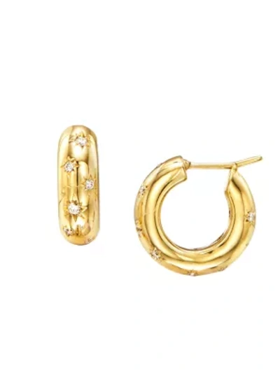 Shop Temple St Clair Celestial 18k Yellow Gold & Diamond Cosmos Hoop Earrings