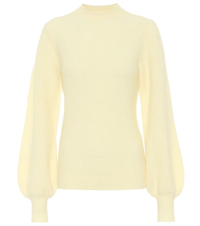 Shop Ganni Alpaca-blend Sweater In Yellow