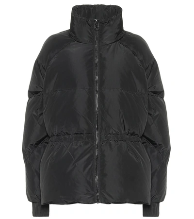 Shop Ganni Quilted Down Jacket In Black