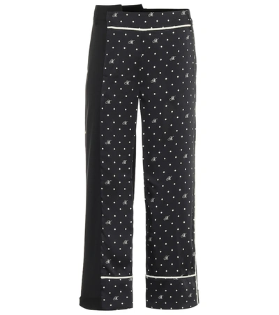 Shop Monse High-rise Polka-dot Stretch Wool Pants In Blue