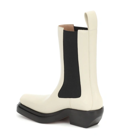 Shop Bottega Veneta Lean Leather Ankle Boots In White