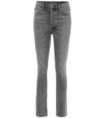 Shop Goldsign The High-rise Slim Jeans In Grey