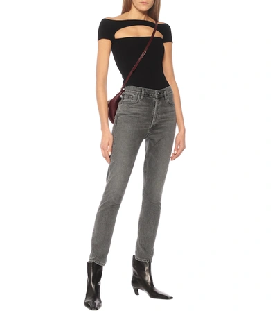 Shop Goldsign The High-rise Slim Jeans In Grey