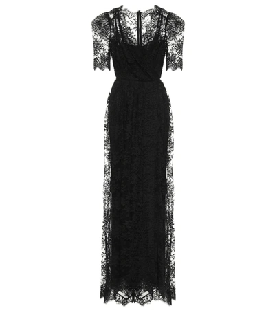 Shop Dolce & Gabbana Lace Gown In Black