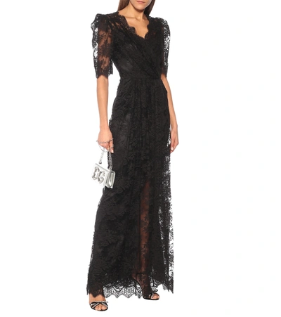 Shop Dolce & Gabbana Lace Gown In Black