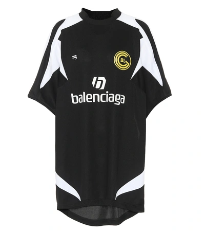 Balenciaga Oversized Logo Mesh Football T-shirt In 1070 Black