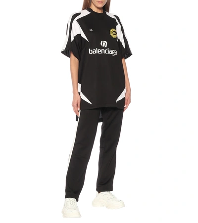 Shop Balenciaga Technical Jjersey T-shirt In Black