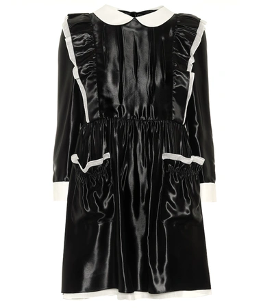 Shop Gucci Satin Minidress In Black