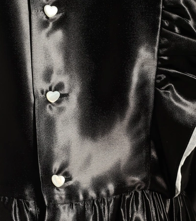 Shop Gucci Satin Minidress In Black