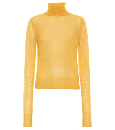 Shop Victoria Beckham Alpaca-blend Turtleneck Sweater In Yellow