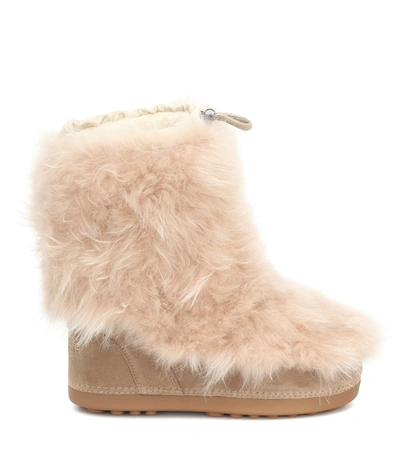 Shop Bogner Tignes Cashmere And Suede Snow Boots In Beige