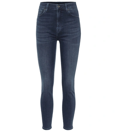 Shop 7 For All Mankind Aubrey Slim Illusion Luxe High-rise Skinny Jeans In Blue