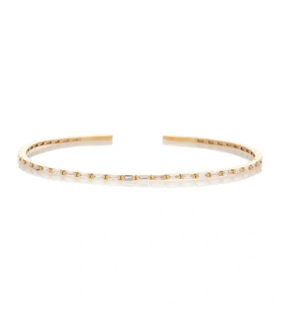Shop Suzanne Kalan 18kt Gold Cuff Bracelet With Diamonds