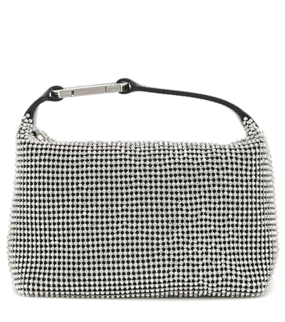 Shop Eéra Eéra Moonbag Embellished Mesh Pouch In Silver