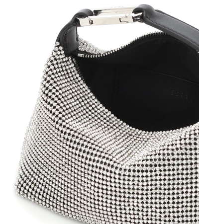 Shop Eéra Eéra Moonbag Embellished Mesh Pouch In Silver