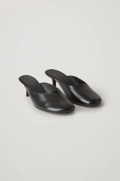Shop Cos Leather Mules In Black