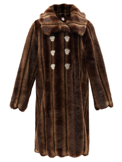 Shrimps Vincent Faux-fur Double-breasted Coat In Brown | ModeSens