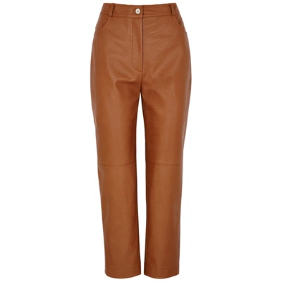Shop Stella Mccartney Hailey Brown Faux Leather Trousers
