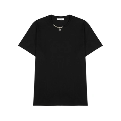 Shop Givenchy Black Chain-embellished Cotton T-shirt