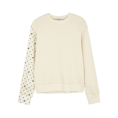 Shop Monse Ivory Cotton-blend Sweatshirt In Beige