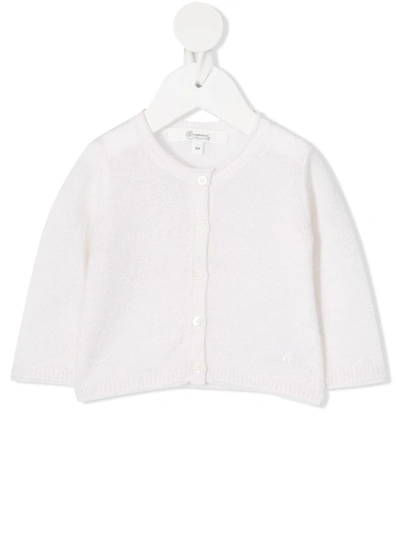 Shop Bonpoint Button-up Cashmere Cardigan In White