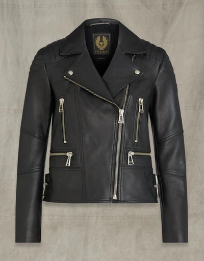 Shop Belstaff Devyn Leather Jacket In Black