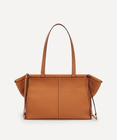 Shop Loewe Small Cushion Leather Tote Bag In Light Caramel