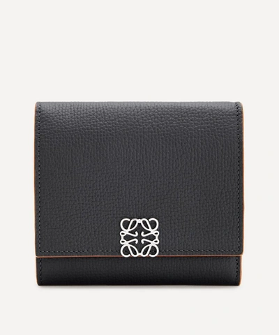 Shop Loewe Anagram Square Leather Wallet In Black