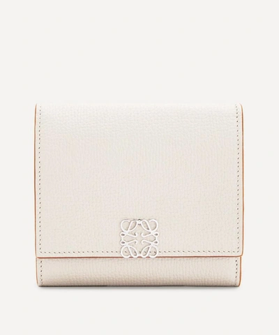 Shop Loewe Anagram Square Leather Wallet In Light Ghost