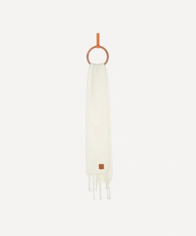 Shop Loewe Mohair-blend Scarf In White