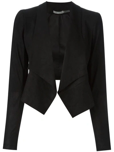 Shop Alice And Olivia Open Front Jacket In Black