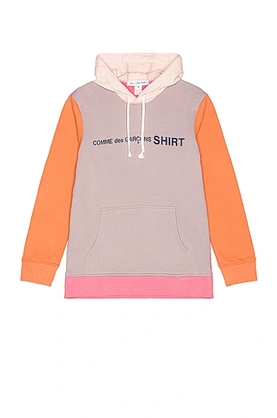 Shop Comme Des Garçons Shirt Logo Hoodie In Pink & Mix