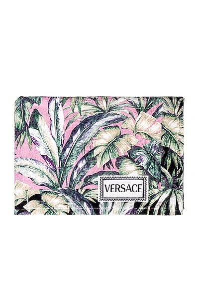 Shop Versace Jungle Beach Towel In Pink Multicolor