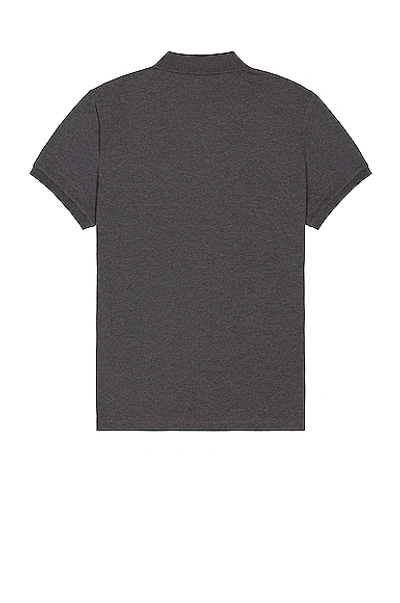 Shop Moncler Short Sleeve Polo In Light Charcoal
