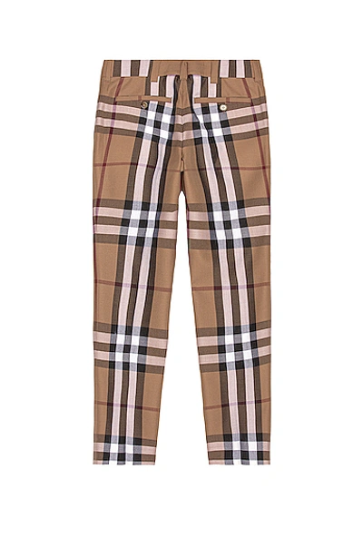 Shop Burberry Check Trousers In Birch Brown Check