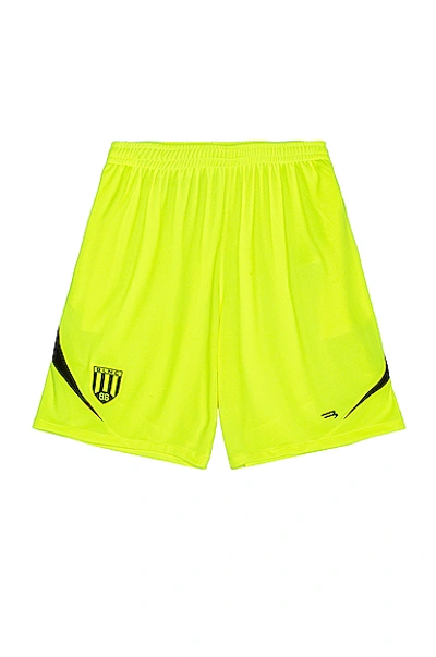 Shop Balenciaga Soccer Shorts In Fluo Yellow & Black