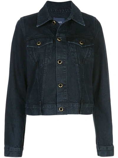 Shop Khaite Short Denim Jacket In Black