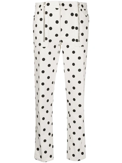 Shop Marc Jacobs Spotted Straight Leg Jeans In White