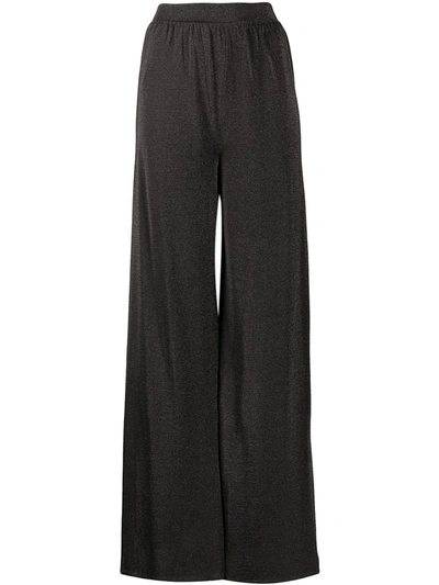 Shop M Missoni Zigzag Wide-leg Trousers In Grey