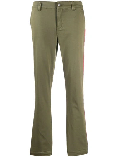 Shop Current Elliott Confidant Side Stripe Slim-fit Trousers In Green