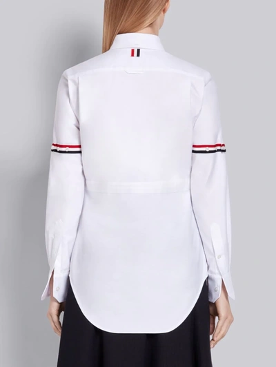 Shop Thom Browne White Cotton Oxford 4-pocket Adjustable Grosgrain Band Shirt