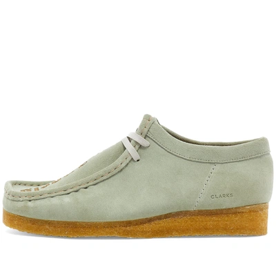 Shop Palm Angels X Clarks Logo Etched Wallabee In Grey