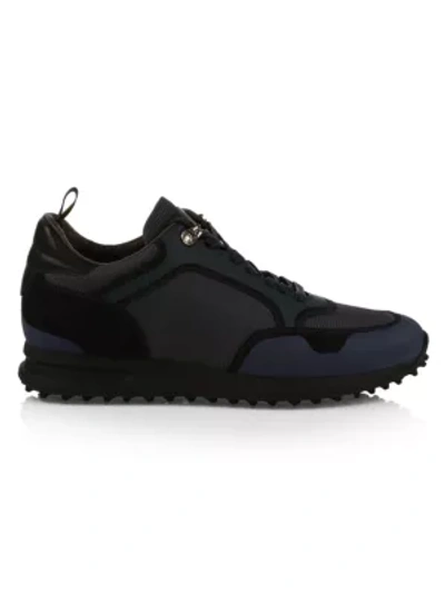 Shop Dunhill Radial Mixed-media Sneakers In Ink